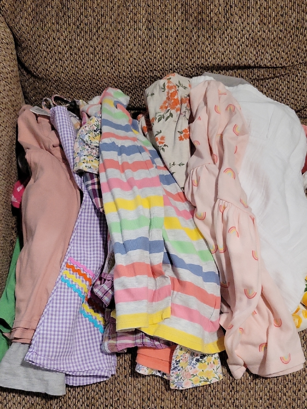Kids Casual Multicolor Stripe & Pastel Dress - Brands Mixed